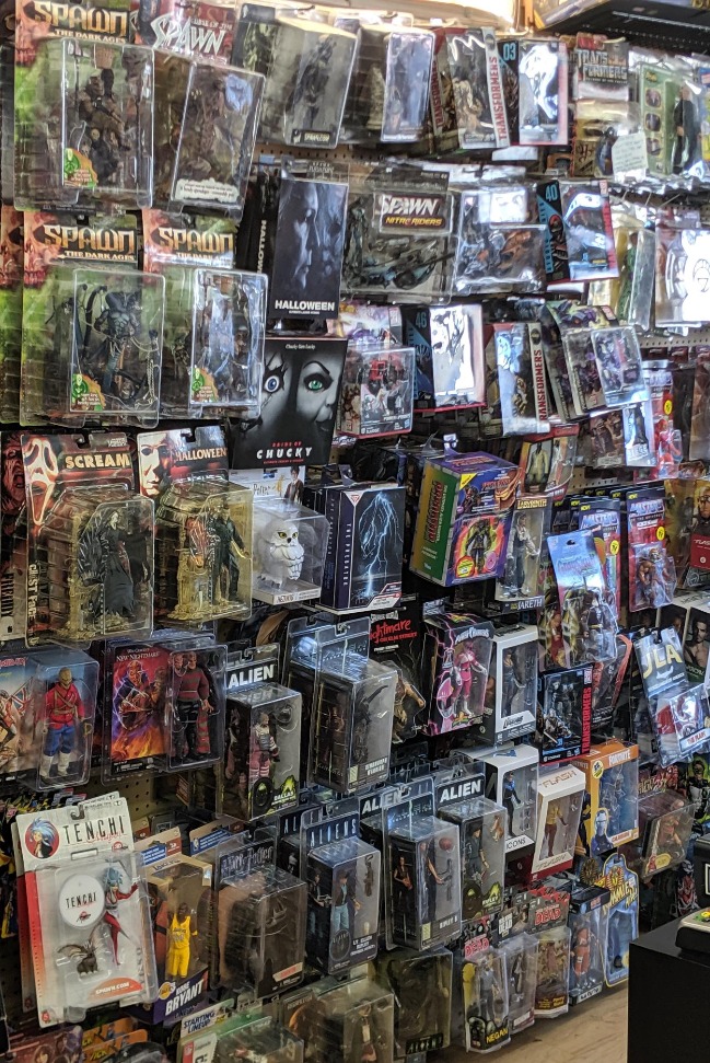 comic book and action figure store